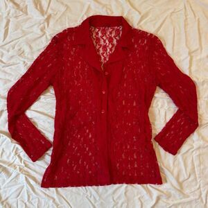 American-vintage Women's Red Blouse